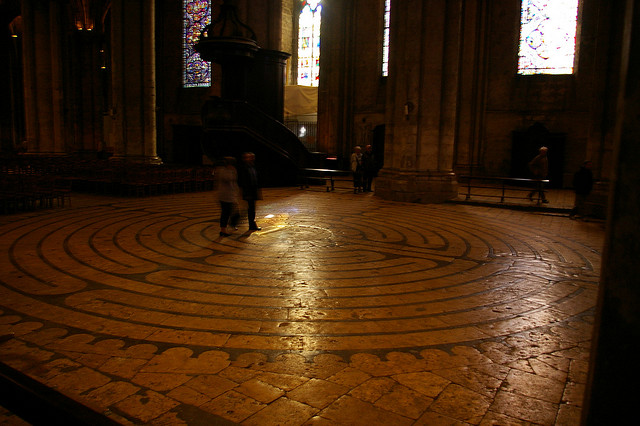 Walking Chartres labyrinth